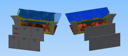 Actros 3-Achser Vollprofilstaukisten rechts + links 1:14