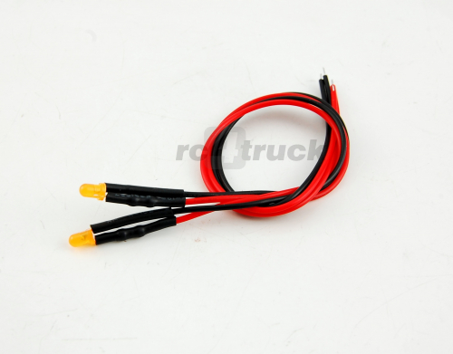 2 Stck 3,0mm LED orange diffus fertig verkabelt