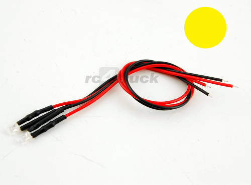 2 Stck 5,0mm LED gelb fertig verkabelt