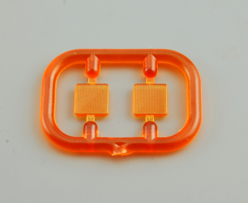 Ersatzglas orange eckig gerifffelt 7x7mm