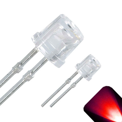 10 Stck 3,0mm Flachkopf LED rot