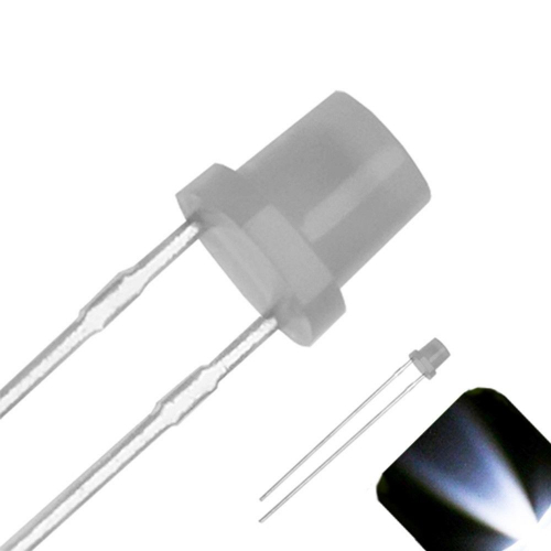 10 Stck 3,0mm Flachkopf LED weiss