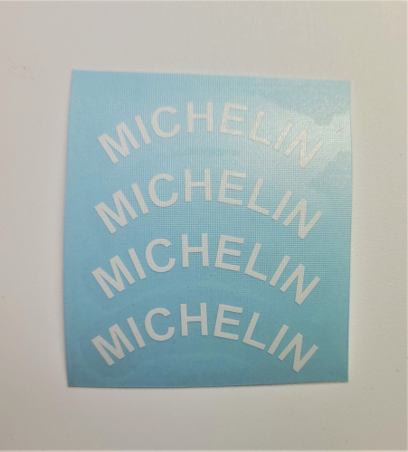 4x Michelin Reifenaufkleber weiss 1:14