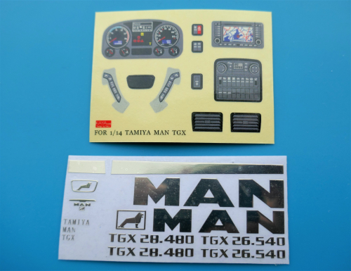 MAN TGX Armaturenbrett Aufkleber Set 1:14