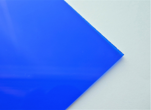 Acrylglas GS transparent farbig blau 590 x 290 x 2,0mm
