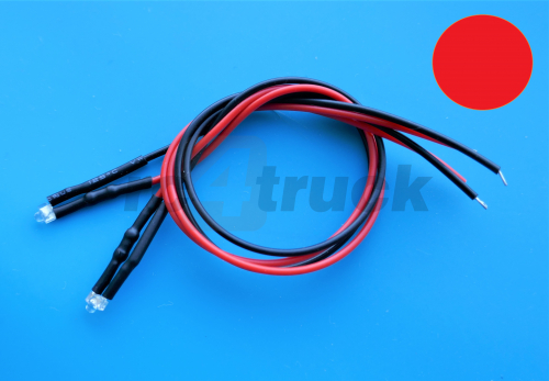 2 Stck 1,8mm LED rot fertig verkabelt