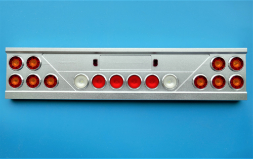 Trailer Alu Bumper LED Rcklicht rund 1:14