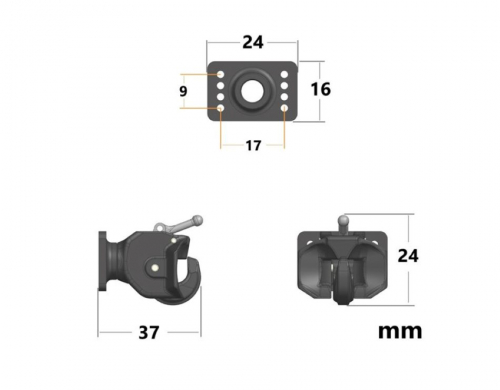 Zugmaul schwarz Metall 1:14