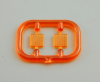 Ersatzglas orange eckig gerifffelt 7x7mm