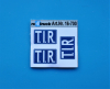T.I.R. Schild Aufkleber weiss/blau 3 Stck