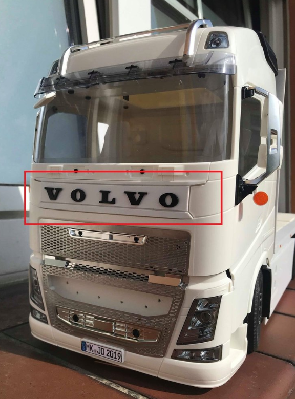 Für Tamiya Volvo FH16 gecleanter Grill mit 3D Acrylglas