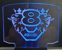 Leuchtschild gro Scania V8 + Greif + Beleuchtung 1:14